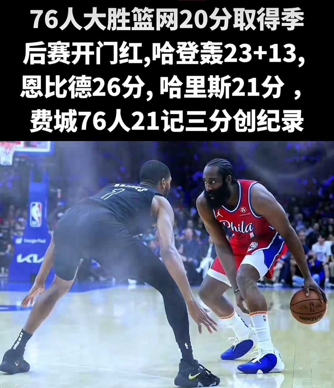 篮网大胜76人,展现强大实力 篮网大胜76人,展现强大实力